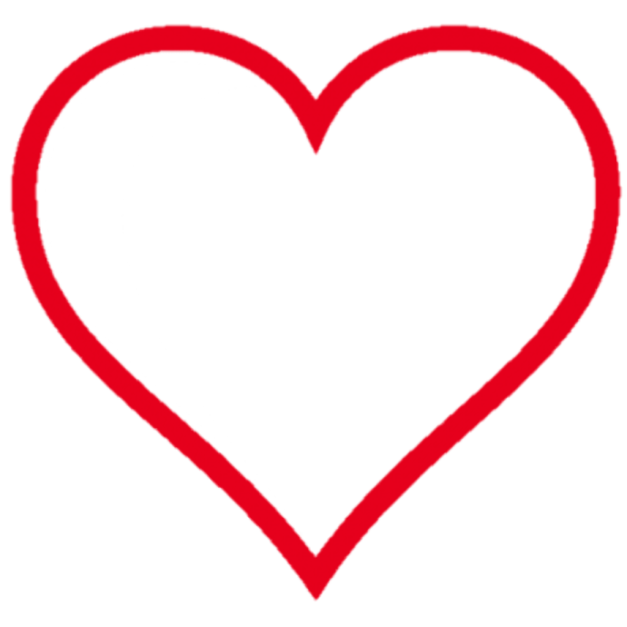 a red heart on a white background