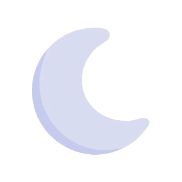 a blue crescent with a white background