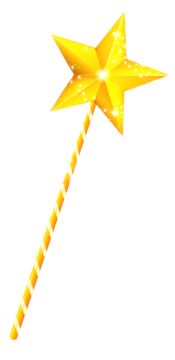 a yellow star wand with a white background