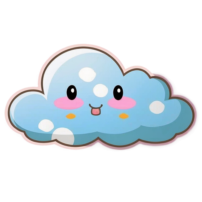 a blue cloud with a smiling face on it