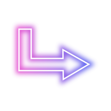 a pink and blue arrow pointing up to the left