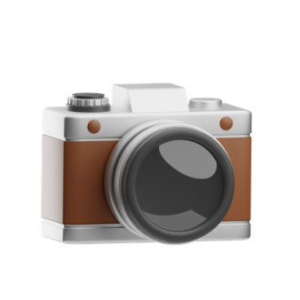 a brown and white camera