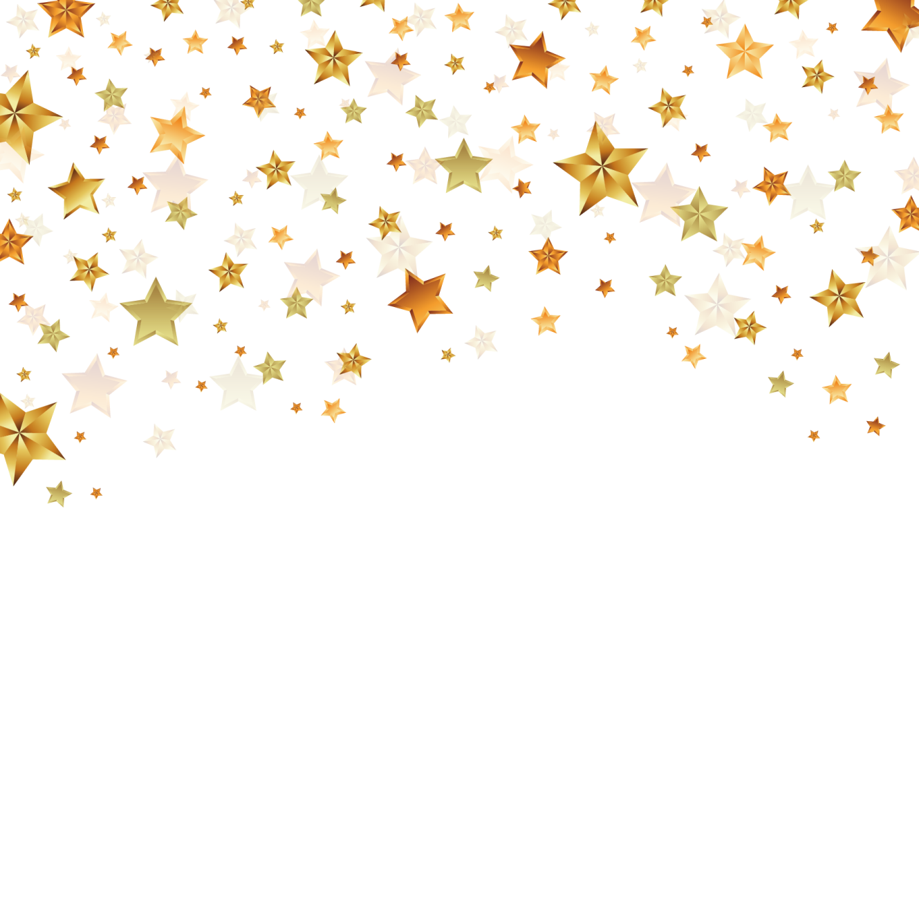 a white background with gold stars
