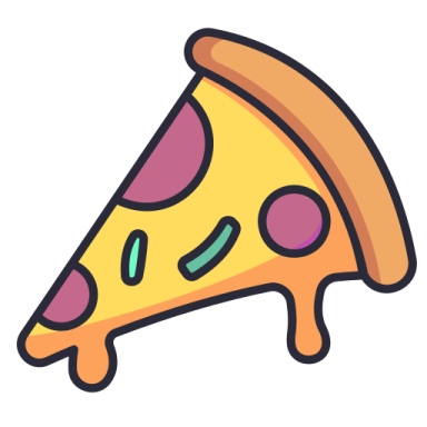 a slice of pizza on a white background