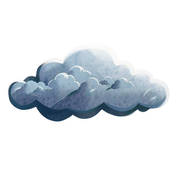 a drawing of clouds on a white background