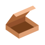 a cardboard box with the lid open