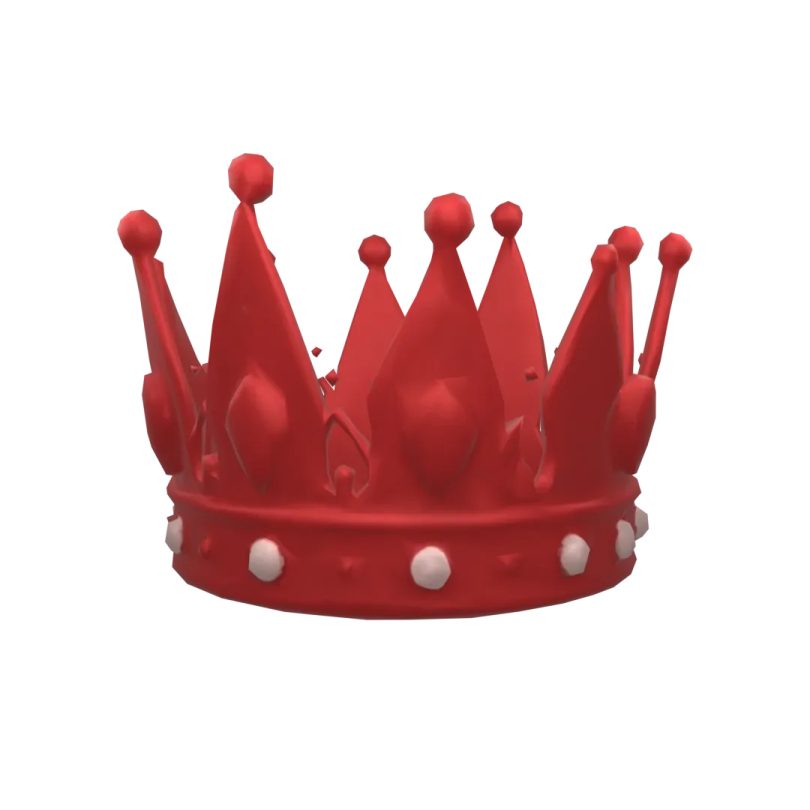 a red crown on a white background
