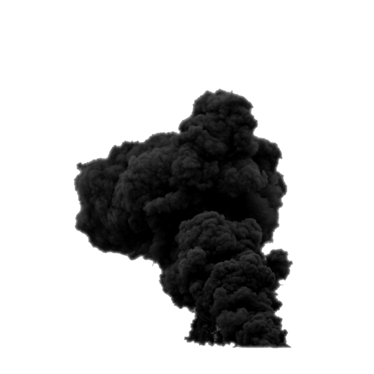 a black cloud of smoke on a white background
