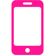 a pink phone with a white screen