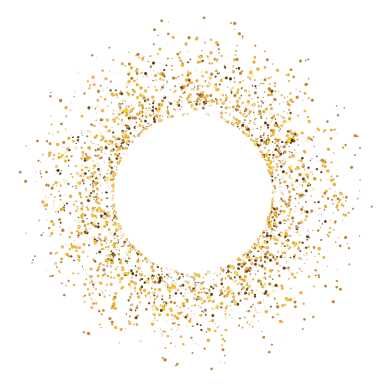 a circle made up of small gold dots