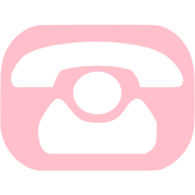 a pink phone icon with a white background