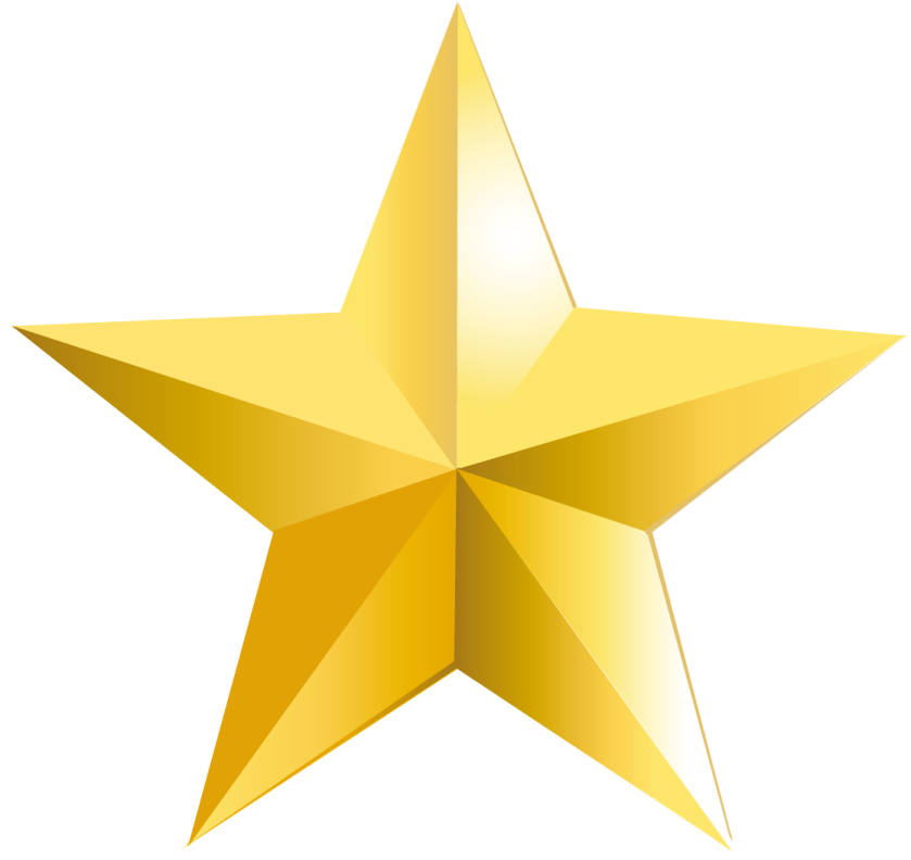 a gold star on a white background