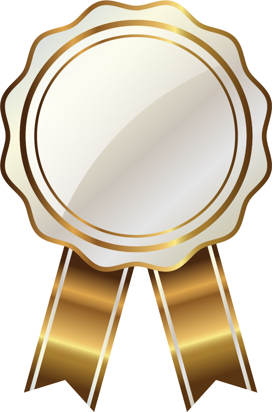 a gold medal with a white background