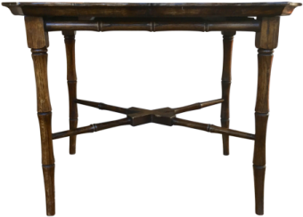a small table with a wooden top
