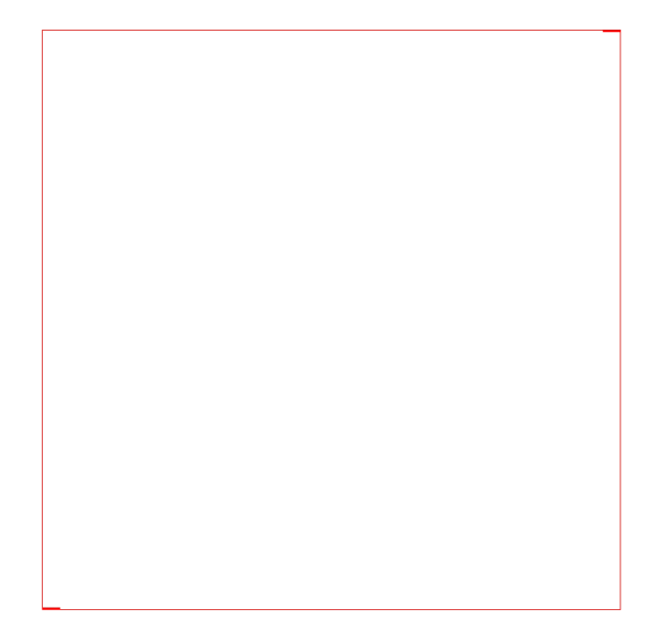 a white square frame with a red border