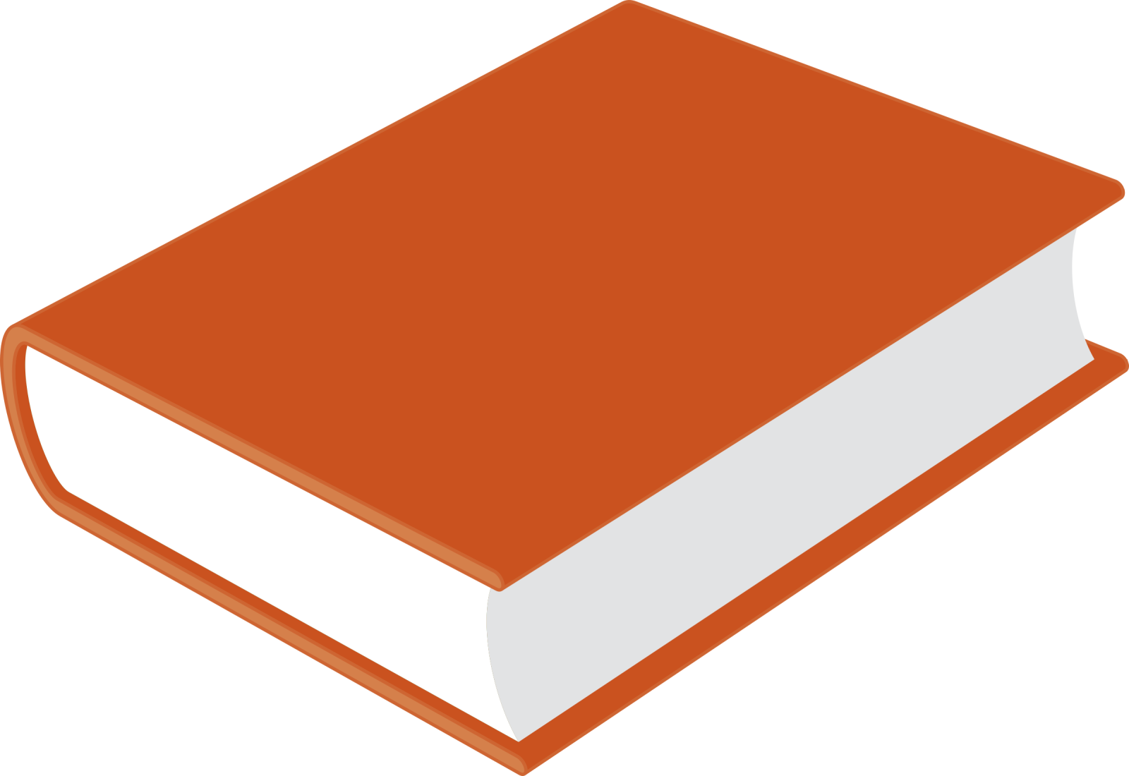 an orange book with white pages