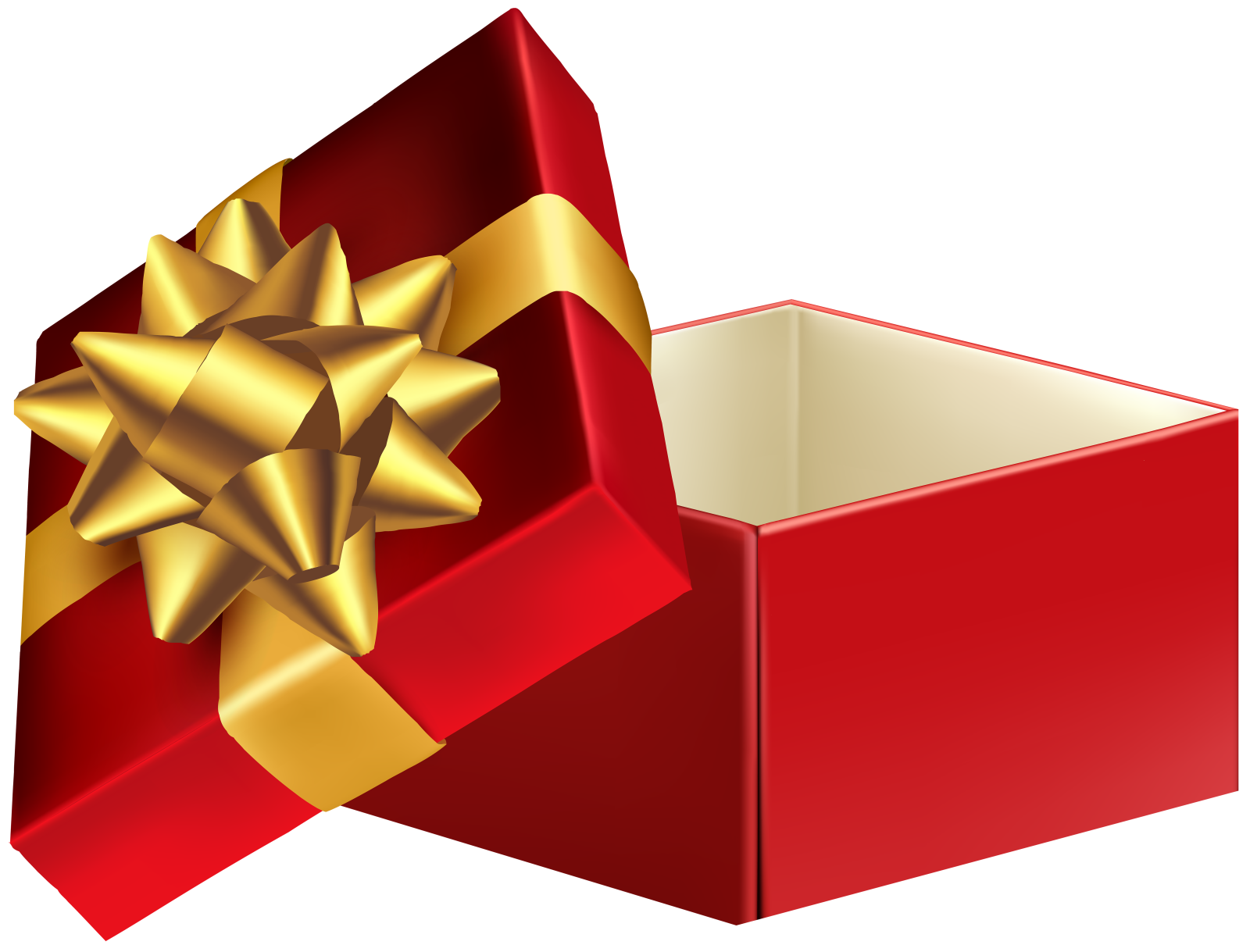 a red box with a gold bow