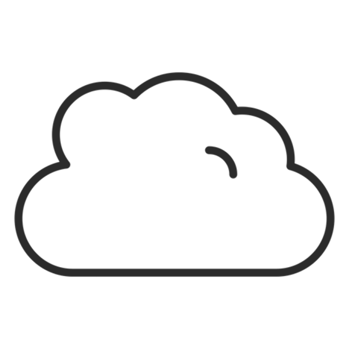 a black and white cloud icon