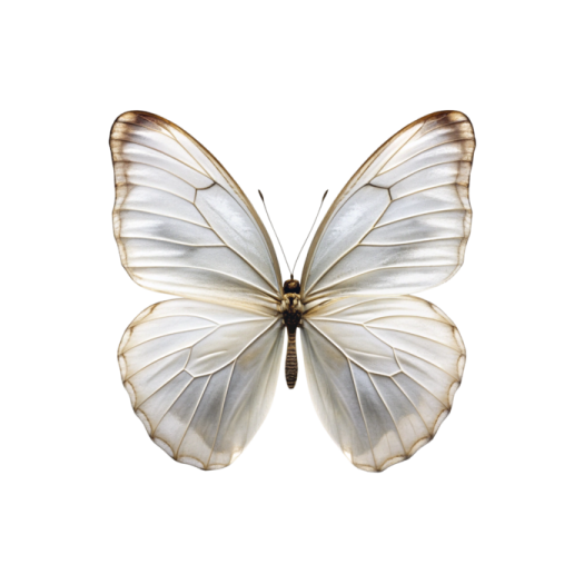 a white butterfly with black and white wings