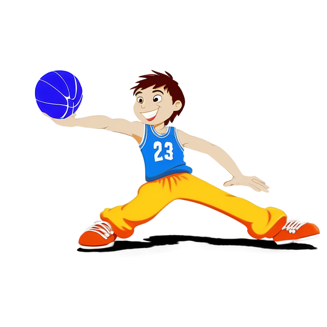 a basketball player with a ball in his hand