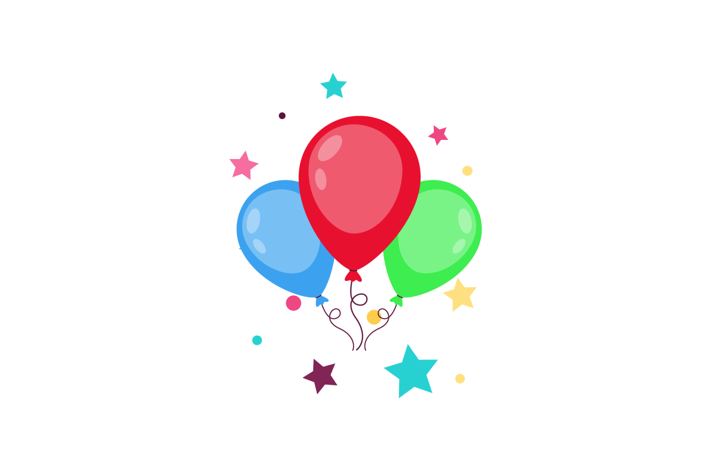 a bunch of balloons on a white background