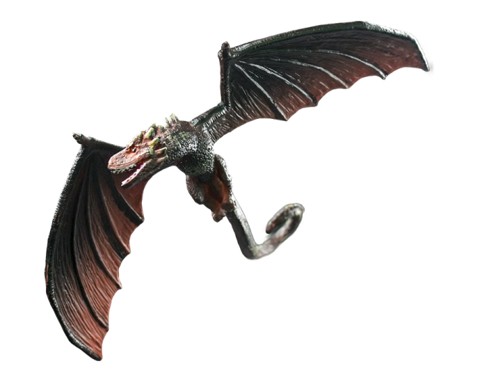 a black dragon flying through the air