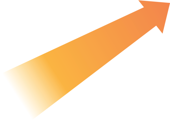 an orange arrow with a white background