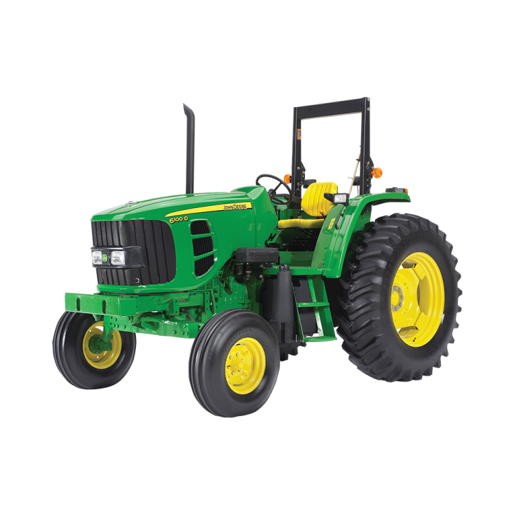 a green tractor on a white background