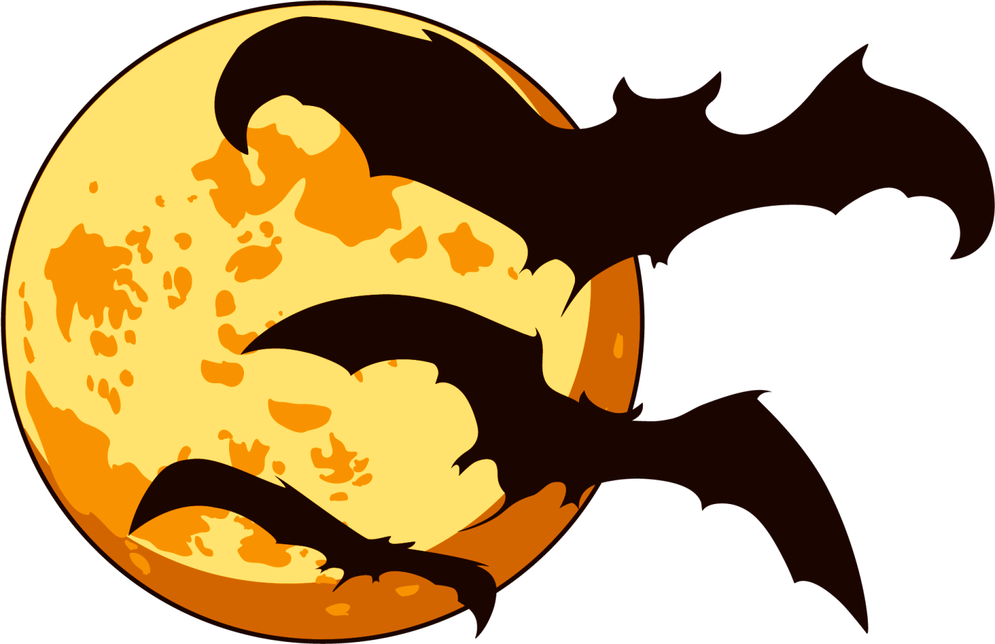 a halloween pumpkin with bats flying around it