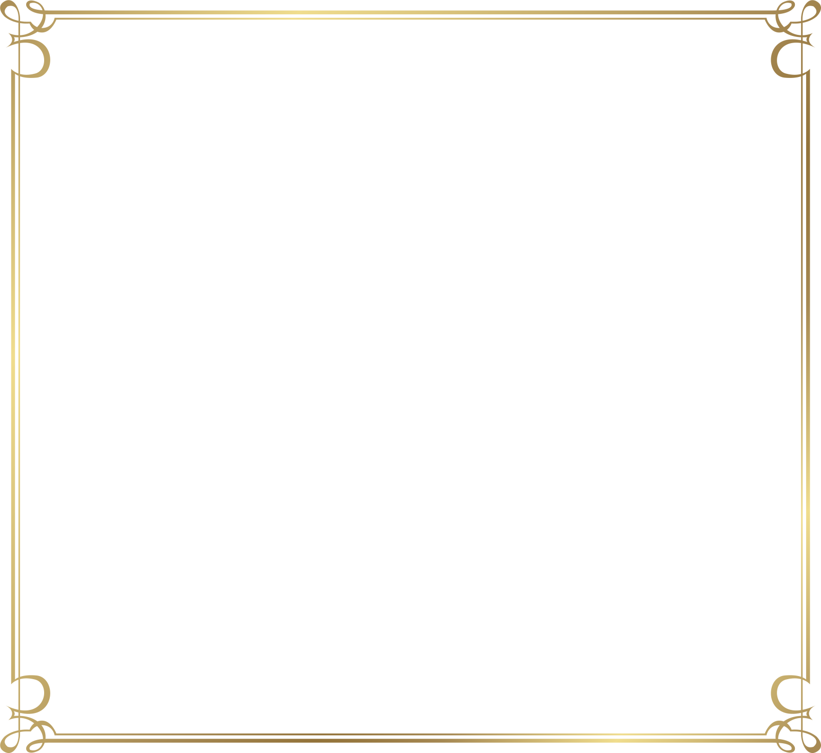 a gold frame on a white background