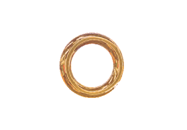 a gold ring on a white background