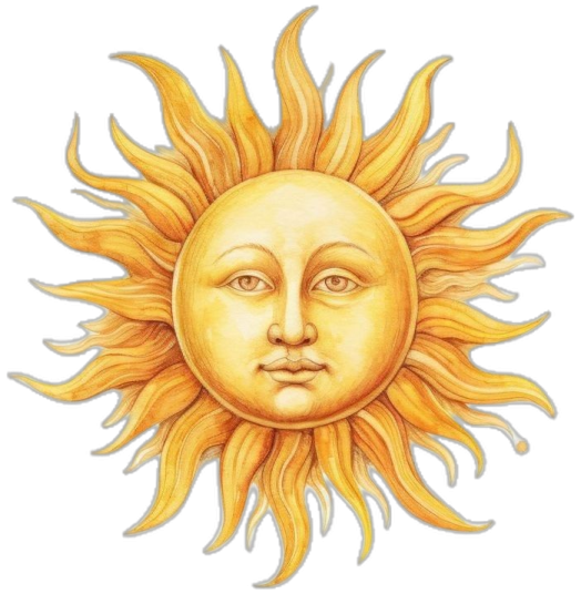 a drawing of the sun
