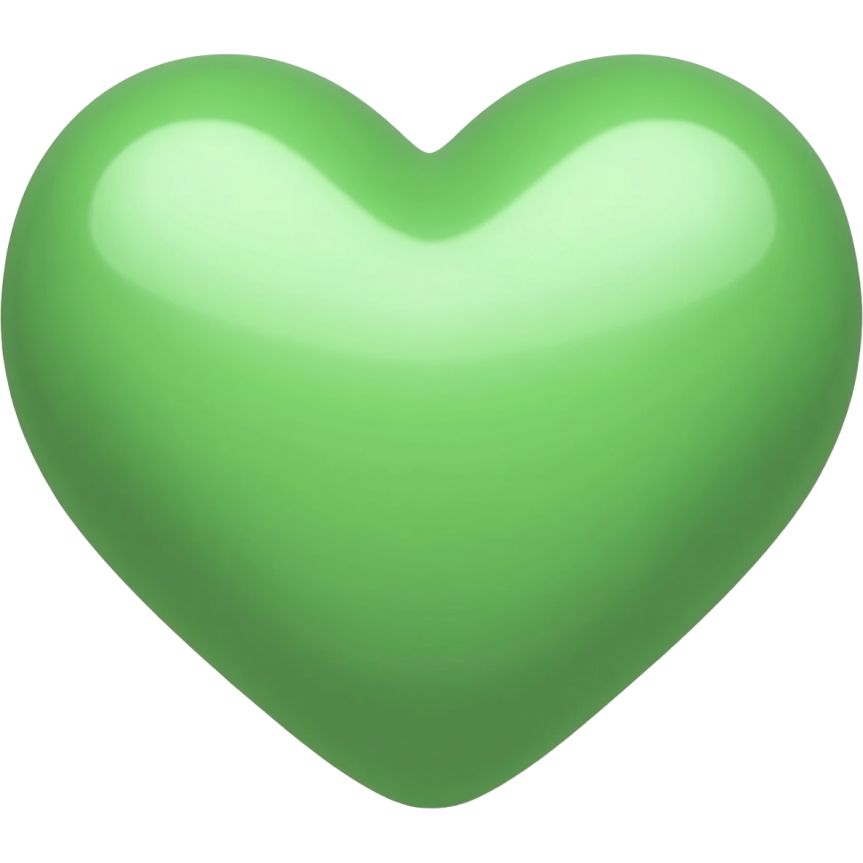 a green heart balloon on a white background