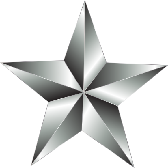 a silver star on white background
