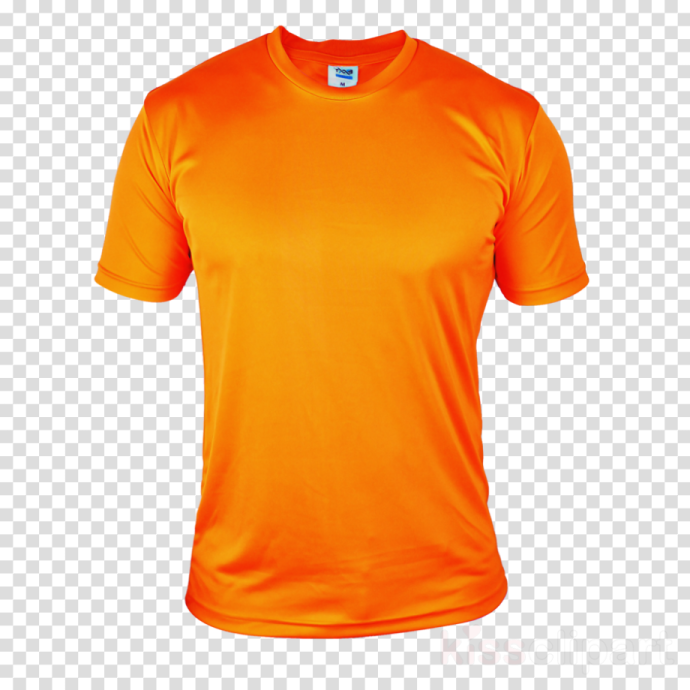 an orange t - shirt on a transparent background