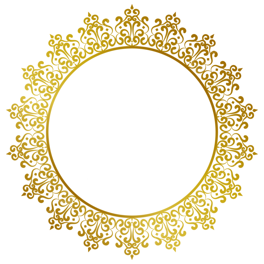 a gold frame with swirls and scrolls