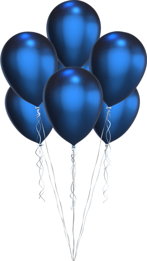 a bunch of blue balloons