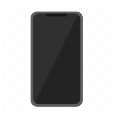 a black phone with a blank screen