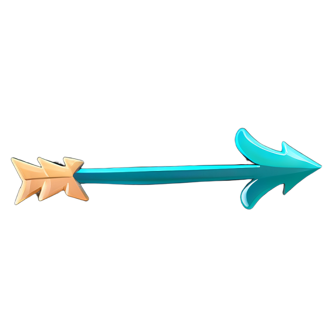 a blue arrow pointing up to the right