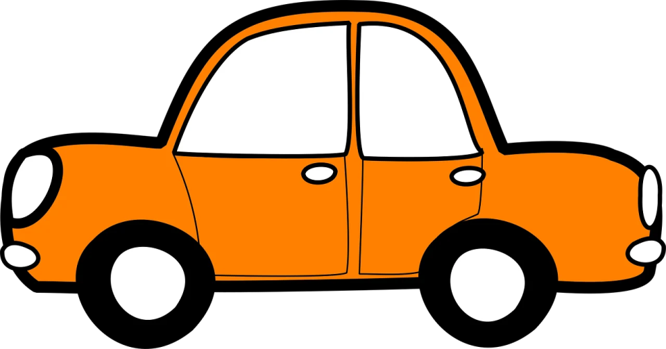 an orange car on a white background