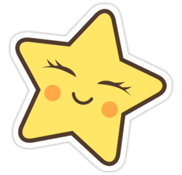 a yellow star sticker on a white background