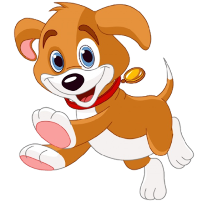 a cartoon dog running