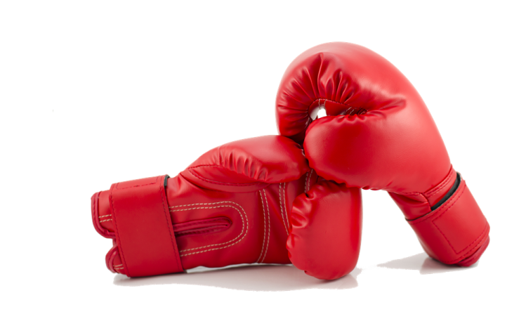 red boxing gloves on a white background