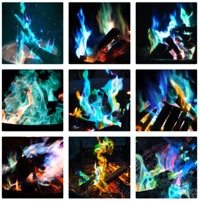 a collection of photos showing different types of fire