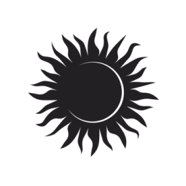 a black and white image of the sun