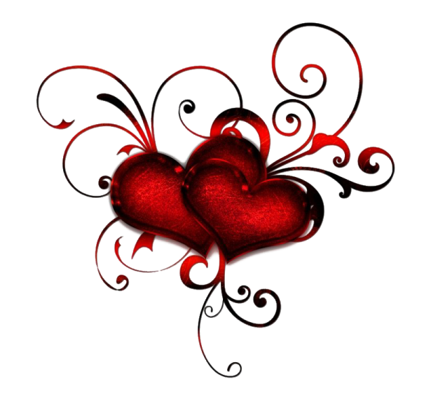 two red hearts on a white background