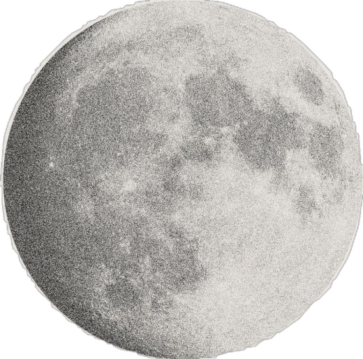 a black and white drawing of the moon