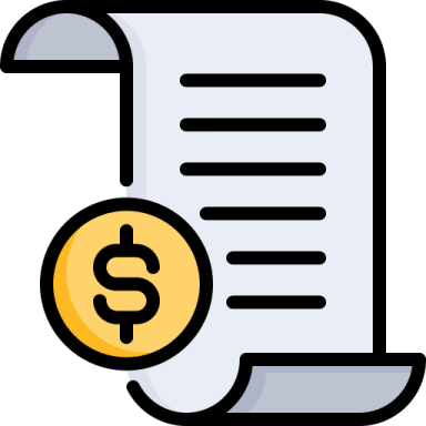 a document with a dollar coin