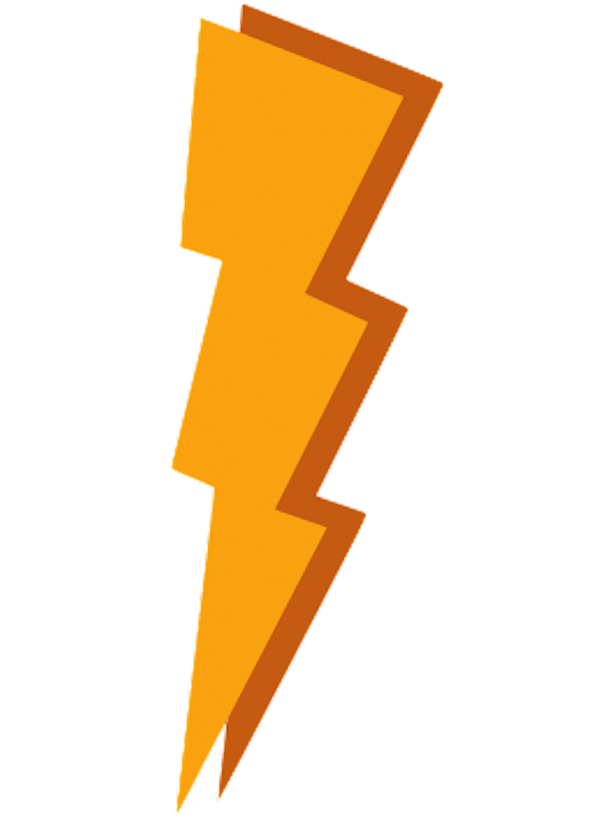 an orange lightning bolt