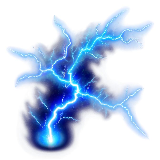 a blue lightning bolt in the sky